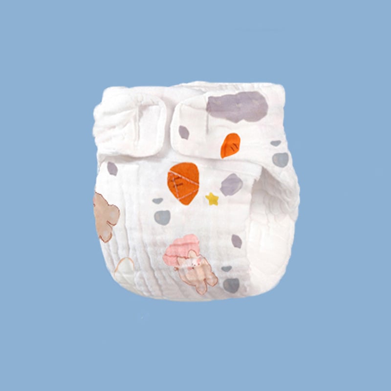 Beebi puuvillased gauze mähkmed püksid – ühekordsed, pestav, hingav treeningpüksid 0–12 kuud