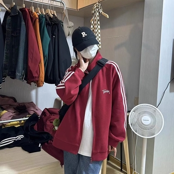 Női cipzáros kardigán magas álló gallérral, hosszú ujjak, laza szabás, pamut-poliészter keverék