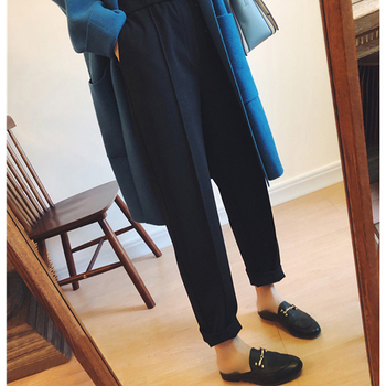 Ženske cropped hlače od vune, gradski ležerni stil, casual