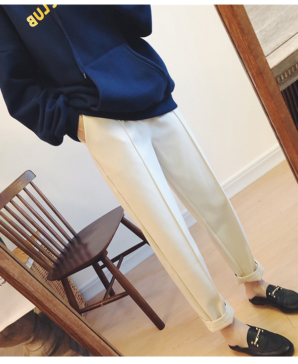Ženske cropped hlače od vune, gradski ležerni stil, casual
