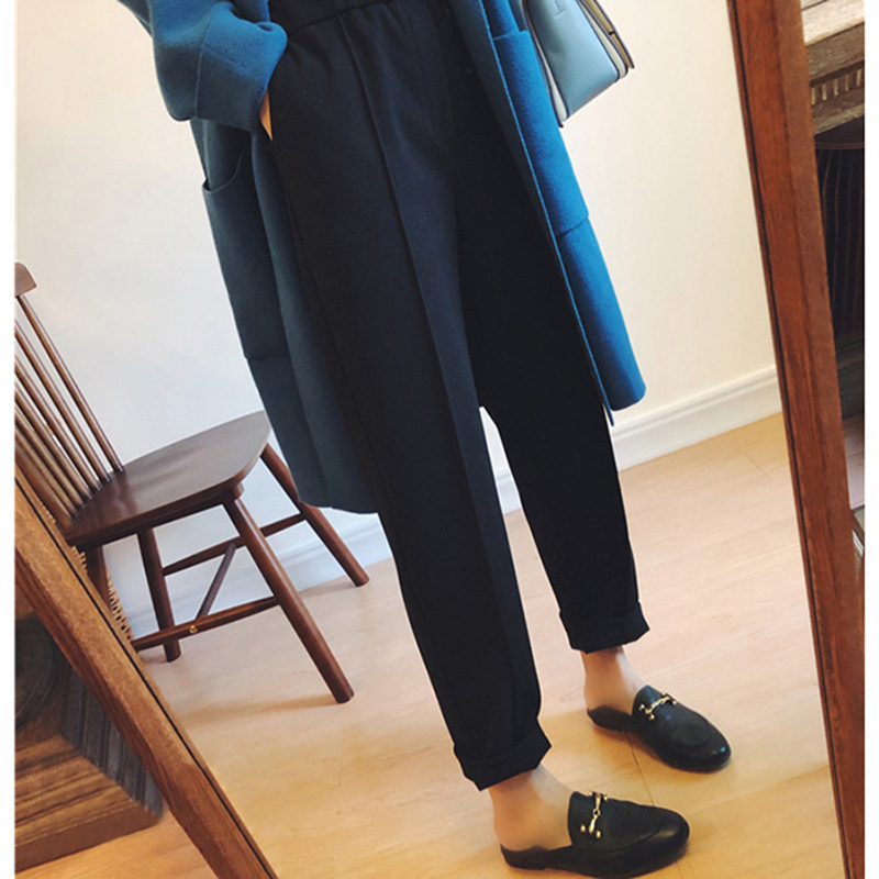 Ženske cropped hlače od vune, gradski ležerni stil, casual