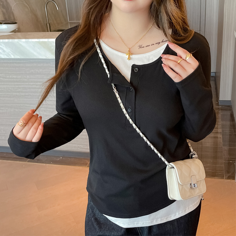 Japán-koreai laza stílusú hosszú ujjú felső, modal szál, viszkóz rost, kerek nyakú