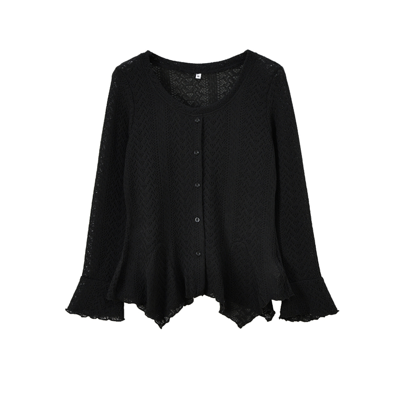 Női felső kerek nyakkal és széles ujjal, jacquard tömör anyag, poliészter-elasztán, Téli 2025