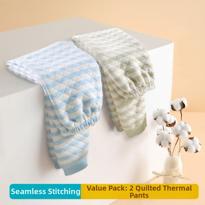 Bērnu bezšuvju termālās bikses ar pildījumu, trīs slāņi no kokvilnas auduma, universālas, rudens–ziema, vecums 3–8 gadi