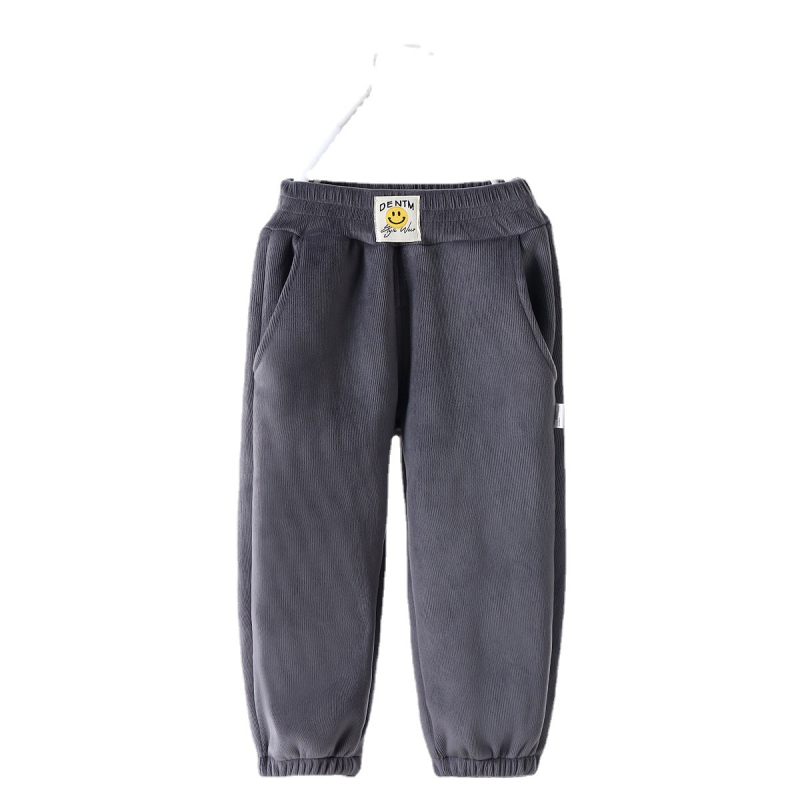 Pantaloni pentru copii Chenille, stil coreean, talie medie, 95% poliester, finisaj moale