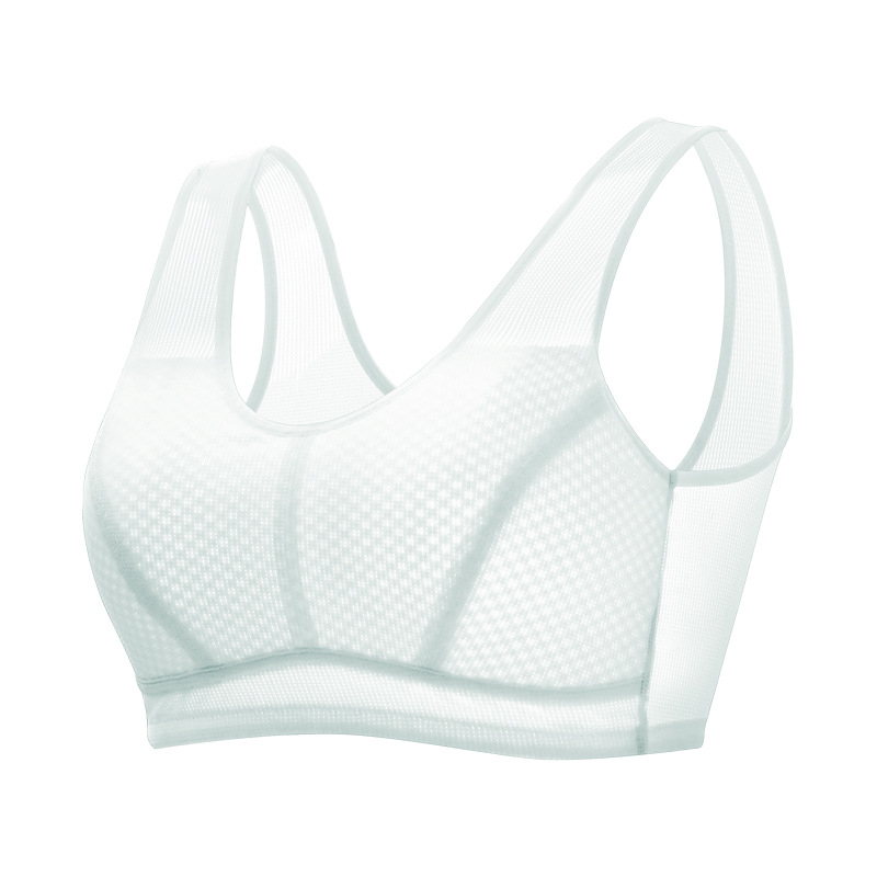  Sutien pentru fete, stil vestă, din nylon cu căptușeală de bumbac, cupe pline cu formă ultra-subțire din mătase-cotton, fără sârmă, bretele fixe duble