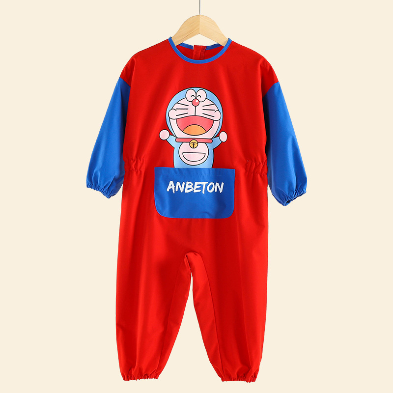 Gyermekeknek szóló vízálló egyrészes overál hosszú ujjú, rajzfilm mintával, 100% poliészter, Anbei Child márka, biztonsági osztály A