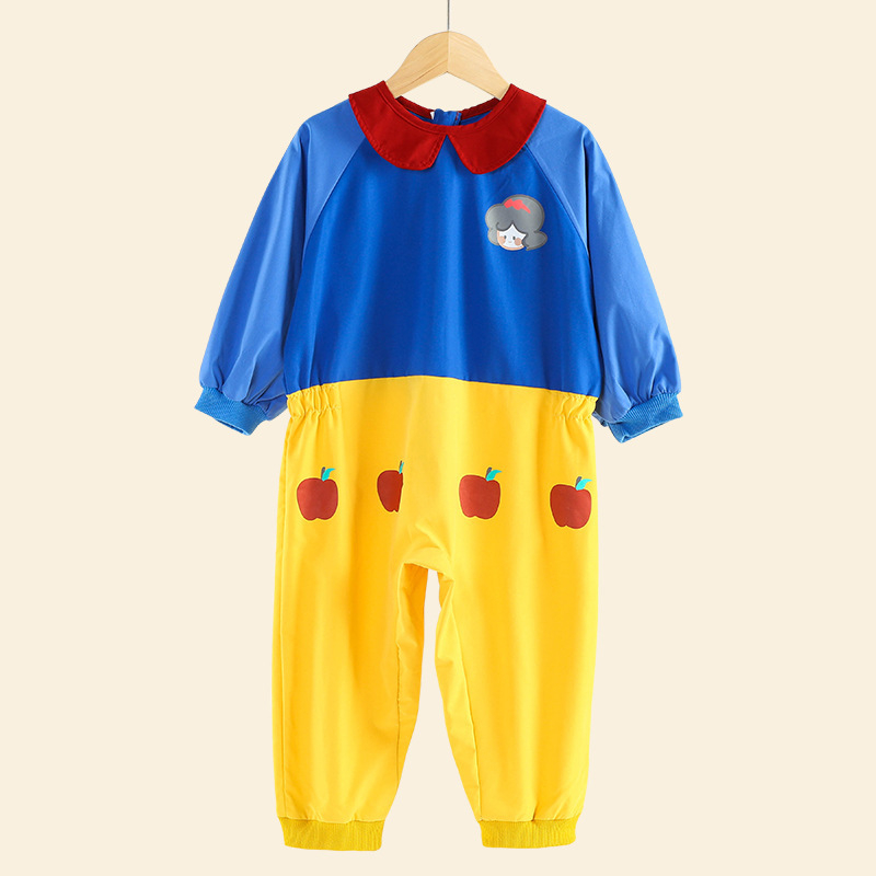 Gyermekeknek szóló vízálló egyrészes overál hosszú ujjú, rajzfilm mintával, 100% poliészter, Anbei Child márka, biztonsági osztály A