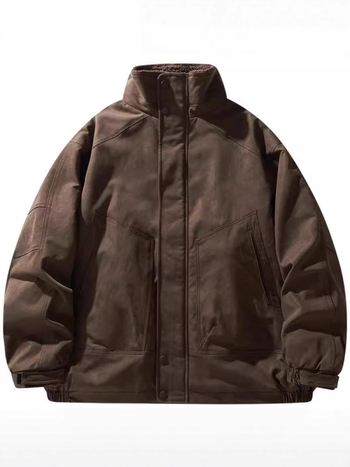 Pánska bavlnená bunda s výplňou z polyesteru a podšívkou z polyesteru, zapínanie na zips, stojací golier