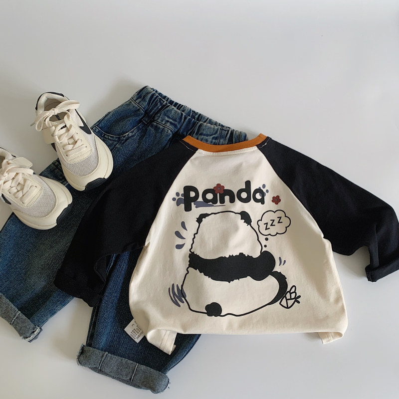 Vaikų marškinėliai, korejiečių stiliaus, ilgomis rankovėmis, 95,9% medvilnė, skirtas 3–8 metų vaikams