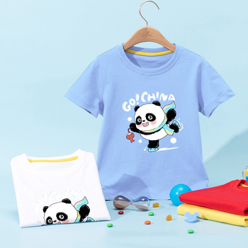 Vaikų trumpomis rankovėmis marškinėliai, 100% medvilnė, apvali kaklo iškirptė, 3–8 metų amžiui, vasaros drabužiai