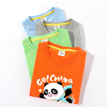 Vaikų trumpomis rankovėmis marškinėliai, 100% medvilnė, apvali kaklo iškirptė, 3–8 metų amžiui, vasaros drabužiai