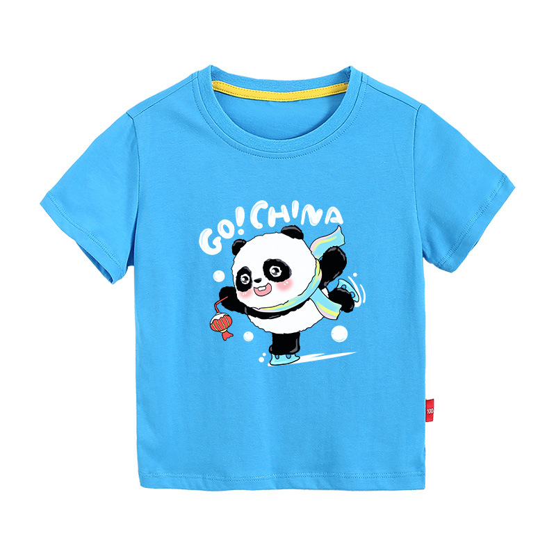 Vaikų trumpomis rankovėmis marškinėliai, 100% medvilnė, apvali kaklo iškirptė, 3–8 metų amžiui, vasaros drabužiai