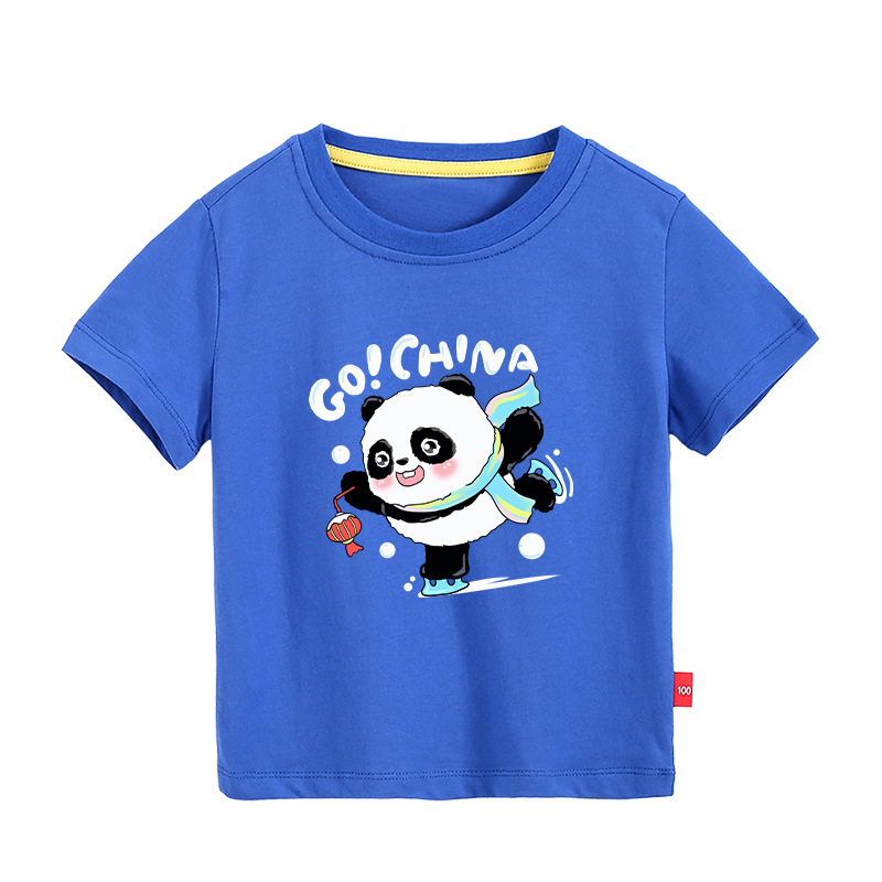 Vaikų trumpomis rankovėmis marškinėliai, 100% medvilnė, apvali kaklo iškirptė, 3–8 metų amžiui, vasaros drabužiai