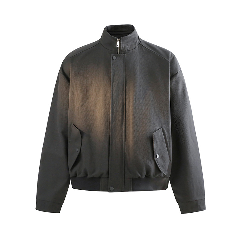 Bunda s stojacim golierom, zipsom, voľný strih, bočné vrecká, jednofarebný polyester 100% s podšívkou 100%, jeseň 2025