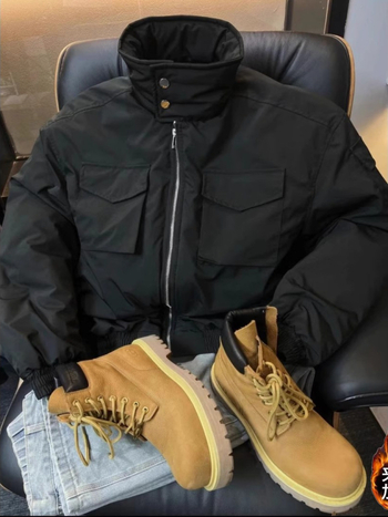 Bomber jakna sa stojećim ovratnikom, zatvaračem, debela izolacija, poliester punilo