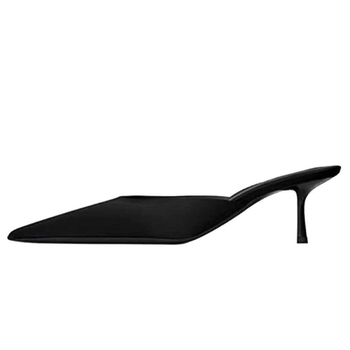 Mule od mikrovlakna, oštar vrh, gumeni potplat, bez podstave, jesen 2024