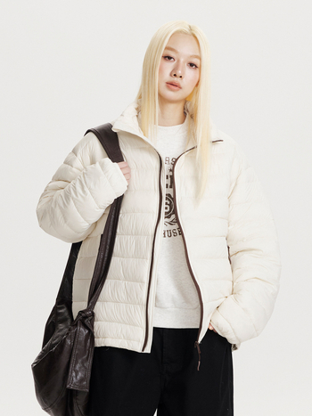 Unisex péřová bunda s výplní z bieleho kačacieho peria, obsah peria 86–90%, vonkajší nylon, podšívka polyester