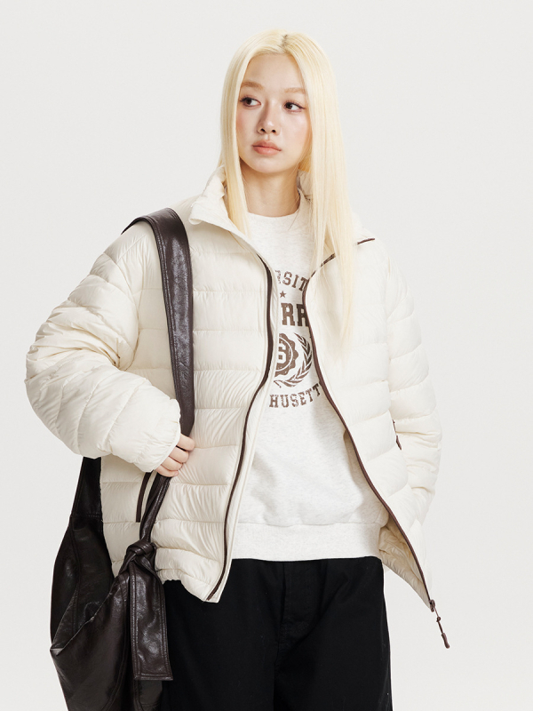 Unisex péřová bunda s výplní z bieleho kačacieho peria, obsah peria 86–90%, vonkajší nylon, podšívka polyester