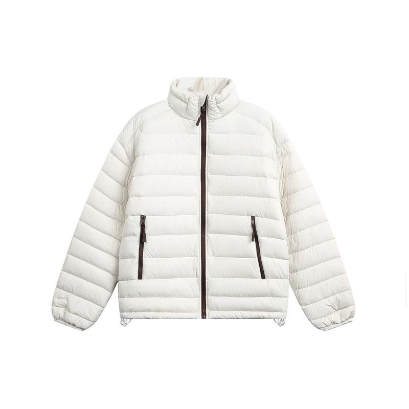 Unisex péřová bunda s výplní z bieleho kačacieho peria, obsah peria 86–90%, vonkajší nylon, podšívka polyester