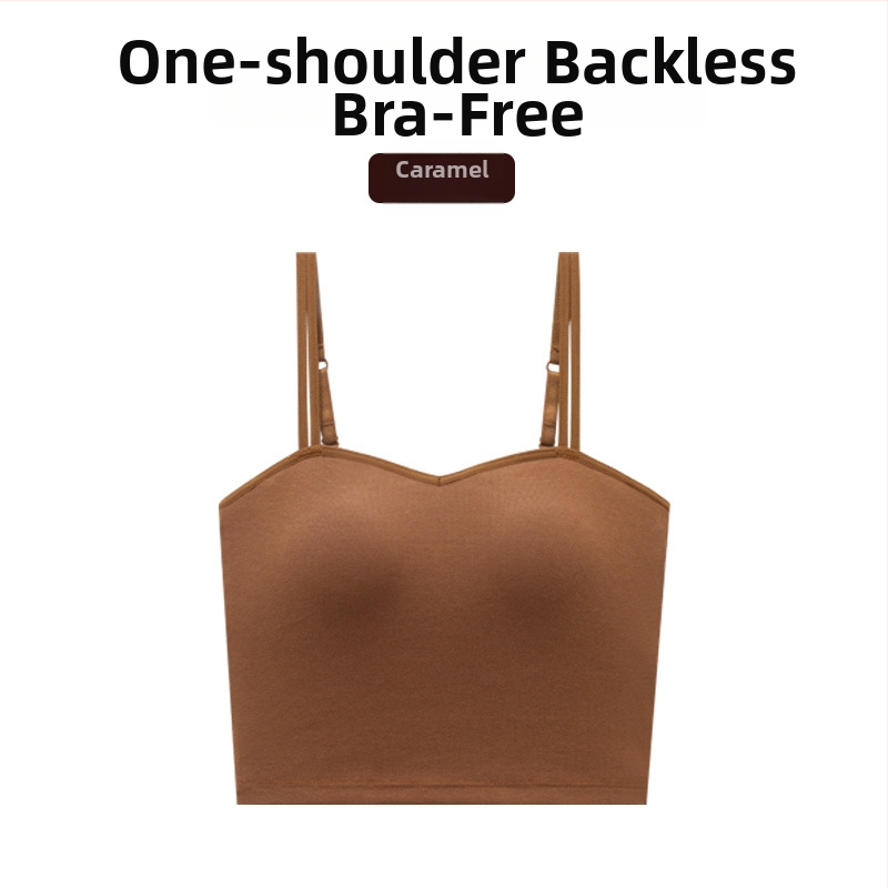 Dámske bavlnené tielko s vstavanými vypchávkami na prsiach, U-tvarovaný chrbát, 3/4 košíček, pevné dvojité ramienka