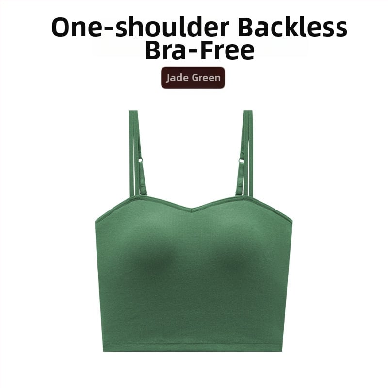 Dámske bavlnené tielko s vstavanými vypchávkami na prsiach, U-tvarovaný chrbát, 3/4 košíček, pevné dvojité ramienka