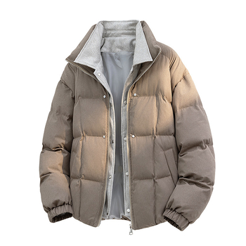 Pánska zimná bunda s perím, stojatý golier, zips vpredu, 650 plniace sily, 86–90% kačacieho peria, hrubý