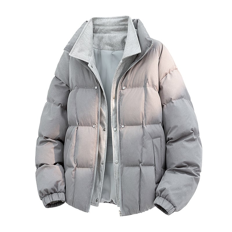Pánska zimná bunda s perím, stojatý golier, zips vpredu, 650 plniace sily, 86–90% kačacieho peria, hrubý