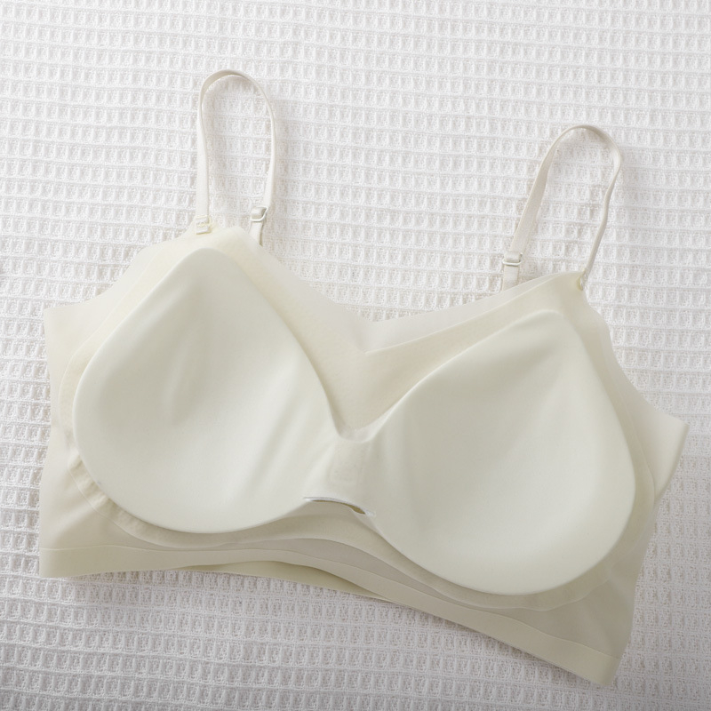Lagani i tanki jednodijelni grudnjak s oblikovanim košaricama, bez čeličnih šipki, prozračan, bezšivan, puni košarica, fiksni dvostruki naramenice, stražnji Sling-back dizajn