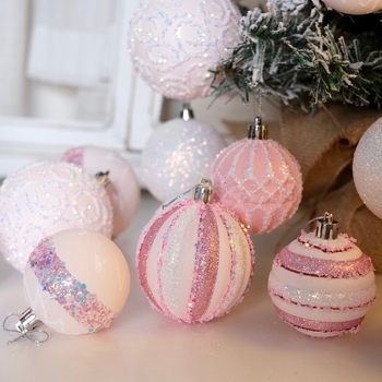 Kalėdinė papuošimo kamuolė — plastikinė, modernus minimalistinis stilius, elektroplatininio paviršiaus danga, prekinis ženklas Yoyo