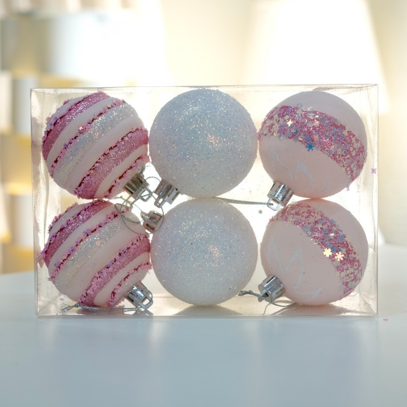 Kalėdinė papuošimo kamuolė — plastikinė, modernus minimalistinis stilius, elektroplatininio paviršiaus danga, prekinis ženklas Yoyo