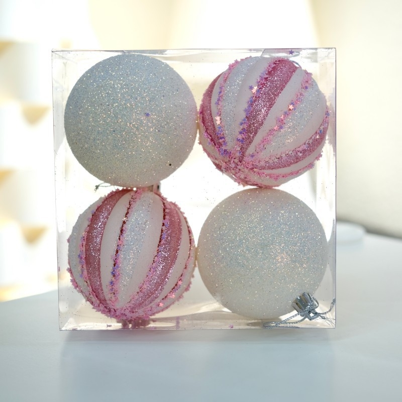 Kalėdinė papuošimo kamuolė — plastikinė, modernus minimalistinis stilius, elektroplatininio paviršiaus danga, prekinis ženklas Yoyo