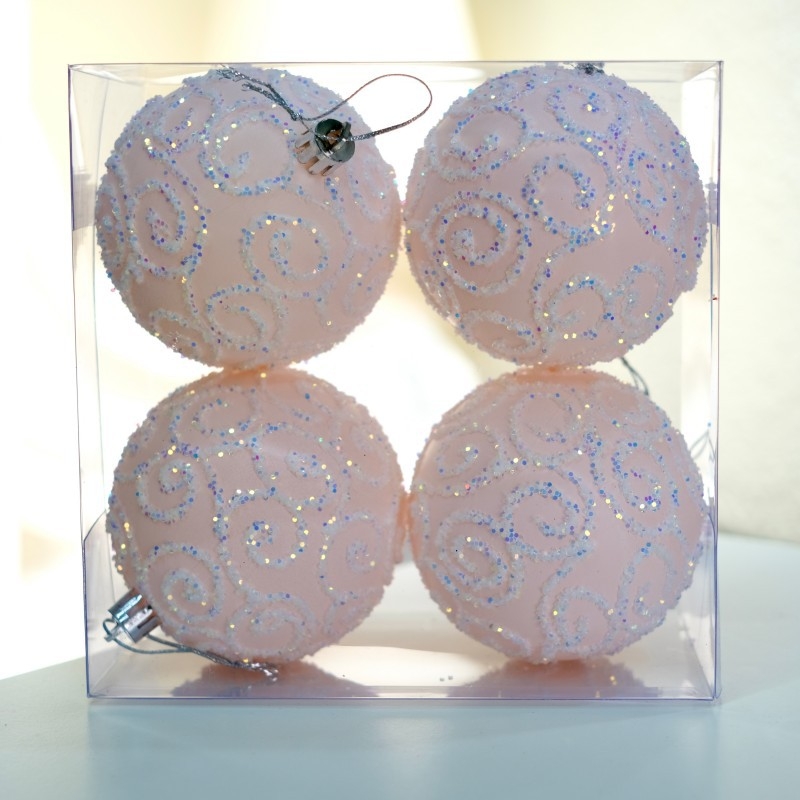 Kalėdinė papuošimo kamuolė — plastikinė, modernus minimalistinis stilius, elektroplatininio paviršiaus danga, prekinis ženklas Yoyo