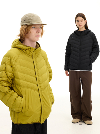 Prešívaná bunda zo husieho sypu 86-90% obsahu, kapucňa, vetruodolná a studená, polyesterová tkanina, voľný strih, zimné mestské nosenie