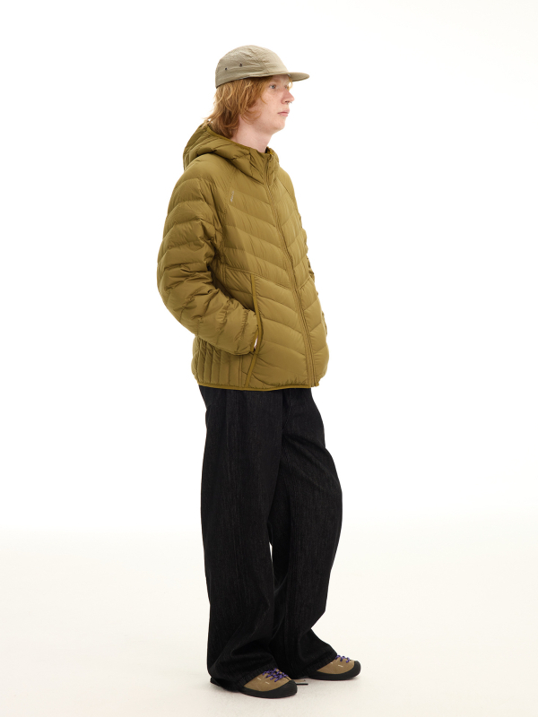 Prešívaná bunda zo husieho sypu 86-90% obsahu, kapucňa, vetruodolná a studená, polyesterová tkanina, voľný strih, zimné mestské nosenie