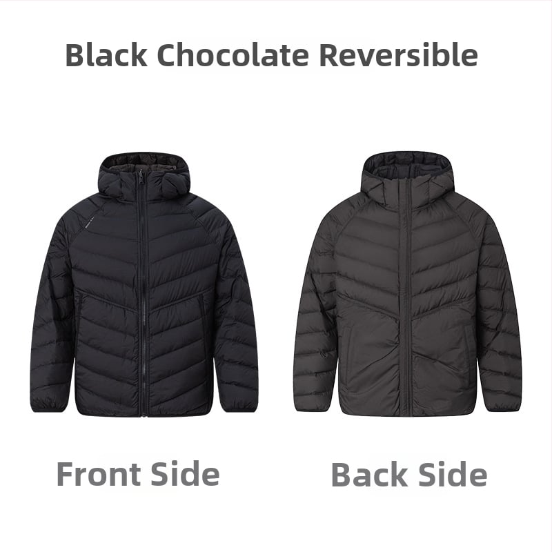 Prešívaná bunda zo husieho sypu 86-90% obsahu, kapucňa, vetruodolná a studená, polyesterová tkanina, voľný strih, zimné mestské nosenie