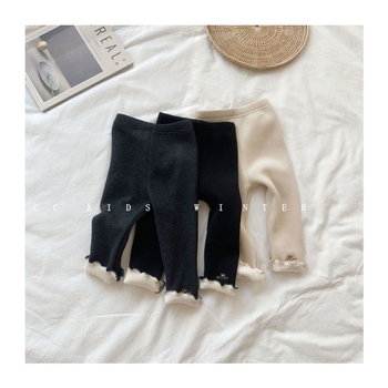 Dievčenské nohavice z cordury s fleecovou podšívkou, vysoký pás, 80% bavlna, vhodné na jeseň a zimu