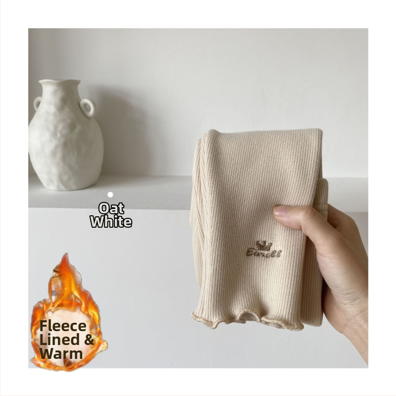 Dievčenské nohavice z cordury s fleecovou podšívkou, vysoký pás, 80% bavlna, vhodné na jeseň a zimu