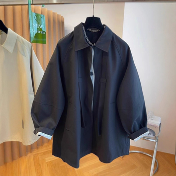 Sieviešu garām piedurknēm krekli-žakete, britu/korejiešu stilā, revers kakla, brīvā piegriezuma, poliesteris