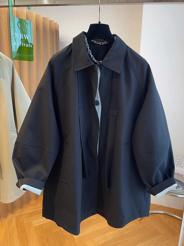 Sieviešu garām piedurknēm krekli-žakete, britu/korejiešu stilā, revers kakla, brīvā piegriezuma, poliesteris