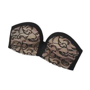 Bez ramienok neviditeľná podprsenka – push-up, protišmyková, bandeau štýl, 3/4 košíček, nylon bezšvový