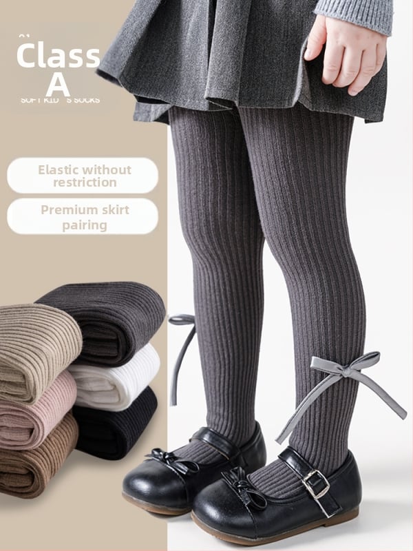 Dječje pantyhose od češanog pamuka, jednobojne, za djecu 3-8 godina, pogodne za proljeće, jesen i zimu