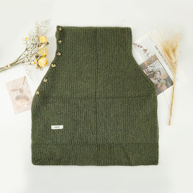 Unisex pamučni warp-pleteni šal-kabanica s visokim ovratnikom i prorezom, jednobojna, zimska vanjska odjeća grije, Zima 2025