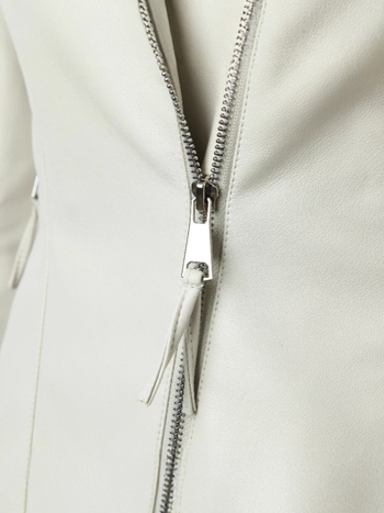 Дамско PU кожено яке, яка Lapel, диагонална ципа, слим фит, дълги ръкави