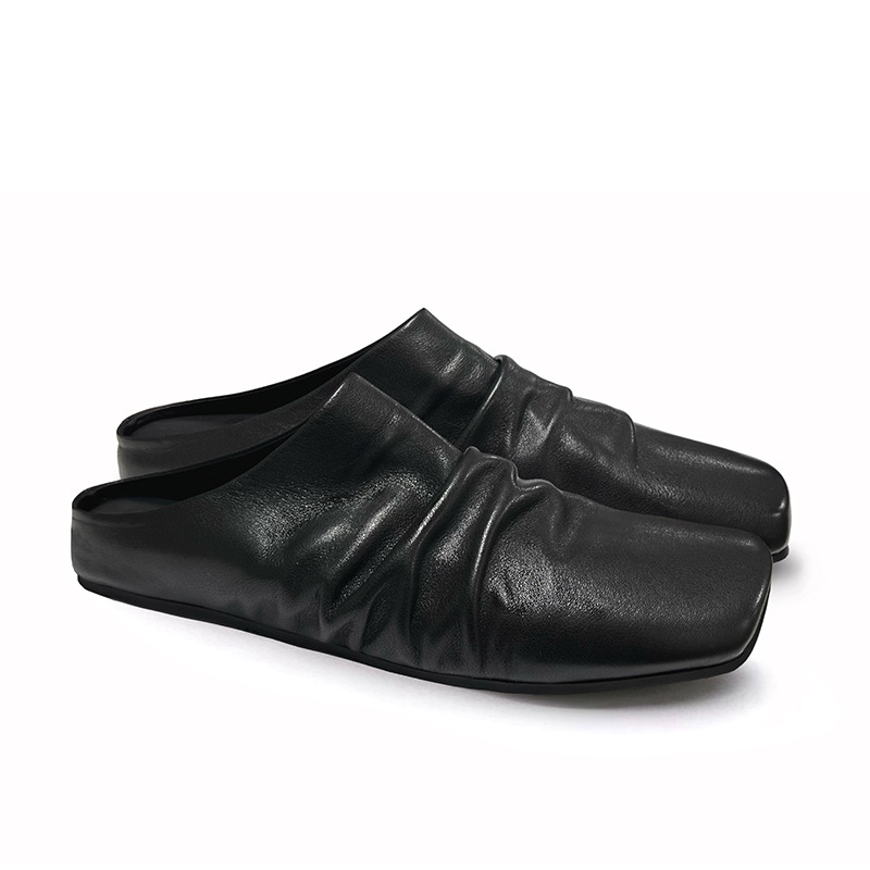 PU papucs, négyszögletes orr, retro irodalmi stílus, PU bélés, gumírozott talp, 2025 ősz