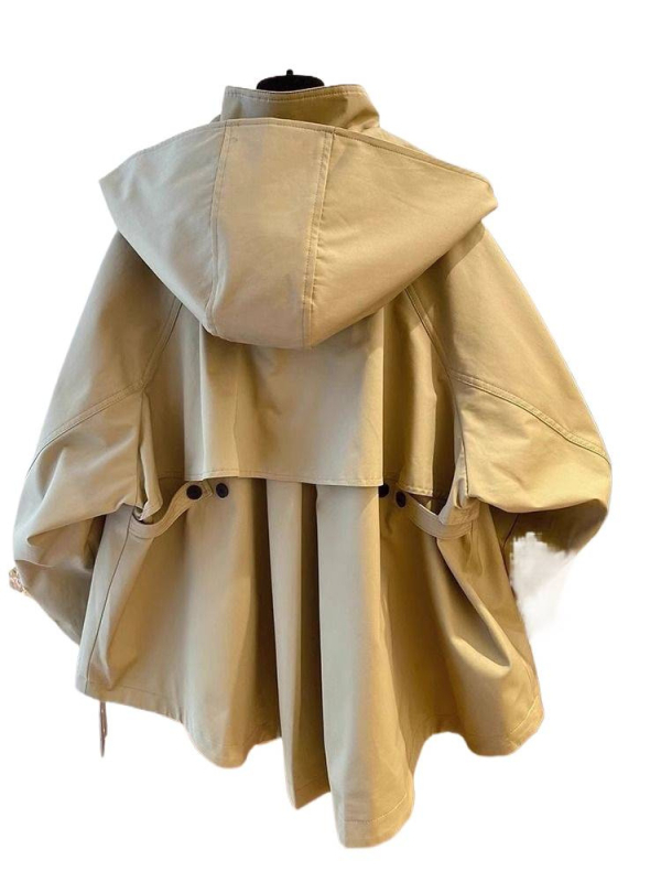 Sieviešu kapucēta vēja jaka ar šauru piegriezumu, stāvošā apkakle, ģeometrisks raksts, audums: spandekss + atjaunota celuloze