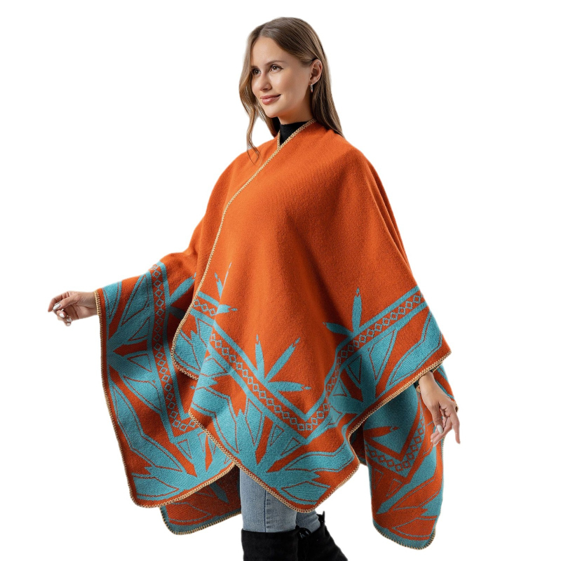 Șal feminin cu model floral, țesătură jacquard, fibră acrilică, pentru toate anotimpurile, stil pastoral, accesoriu decorativ