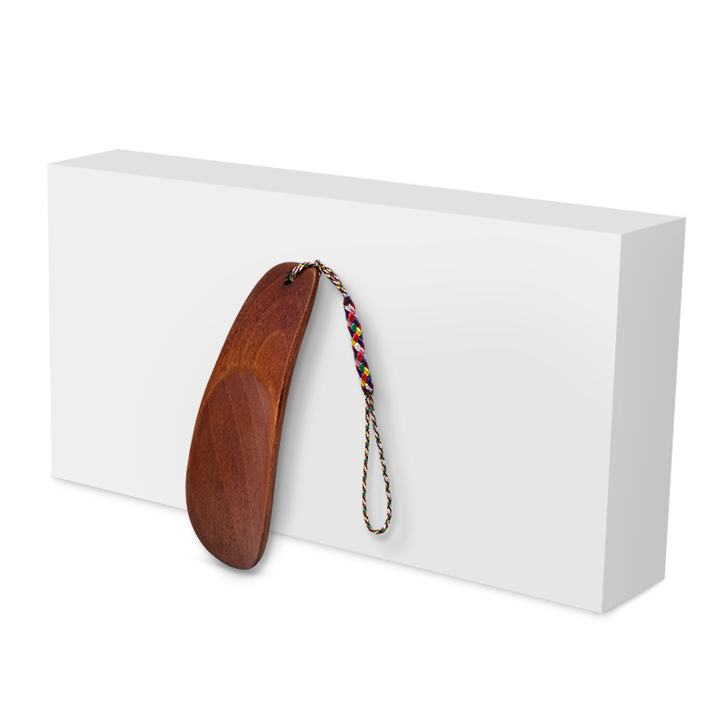 Medinė batų šaukštelis su virve – mini nešiojamas, modelis 137401279, medis, poliruota paviršius