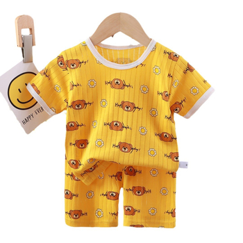 Gyermekeknek pamut alvóruha két részes szett, uniszex, 1–3 éveseknek, vékony anyag, nedvszívó
