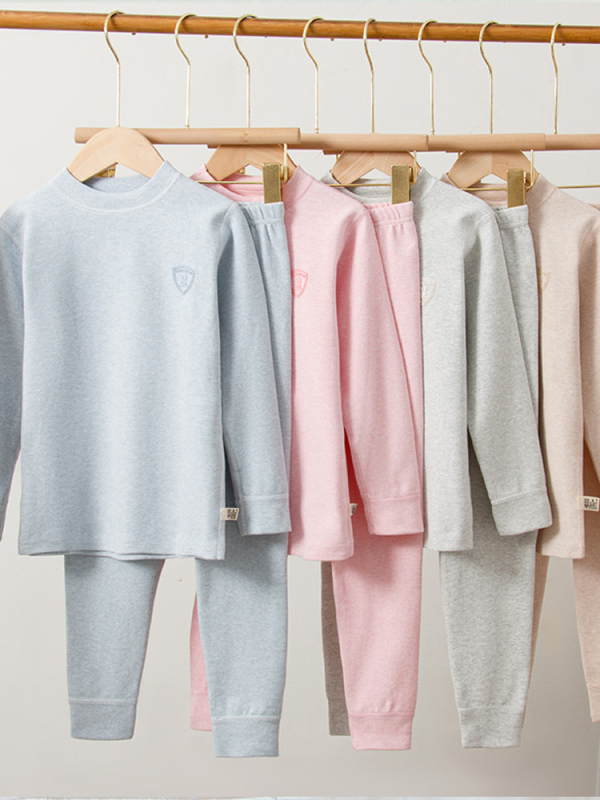 Vaikų terminis komplektas viršų ir kelnes su minkštu velveto pamušalu, 95% medvilnė, unisex, 8+ metų amžiaus (aukštis virš 140 cm), vidurio apykaklė, storas, tinkamas žiemai pavasariui ir rudeniui